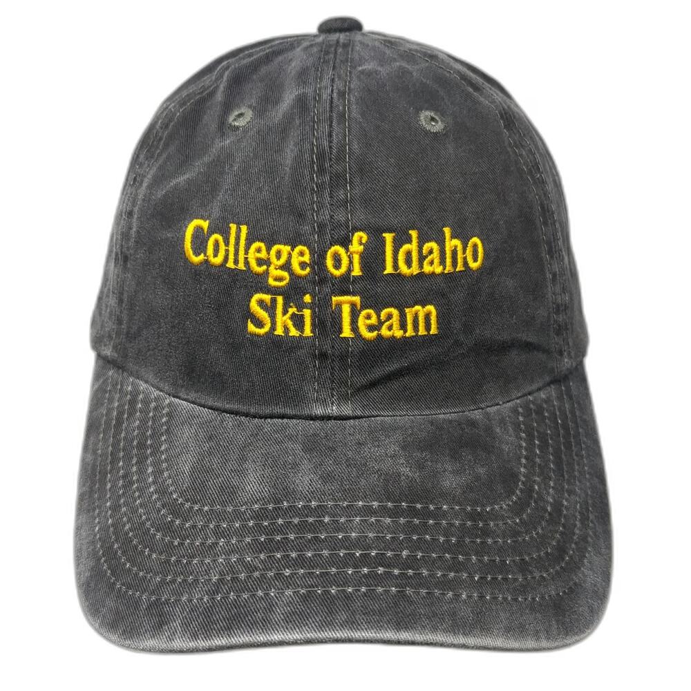 Port Authority Baseball Cap Gray OSFM College of Idaho Ski Team Slideback Hat